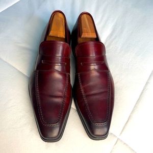 Magnanni Penny Loafers in Oxblood (8M)